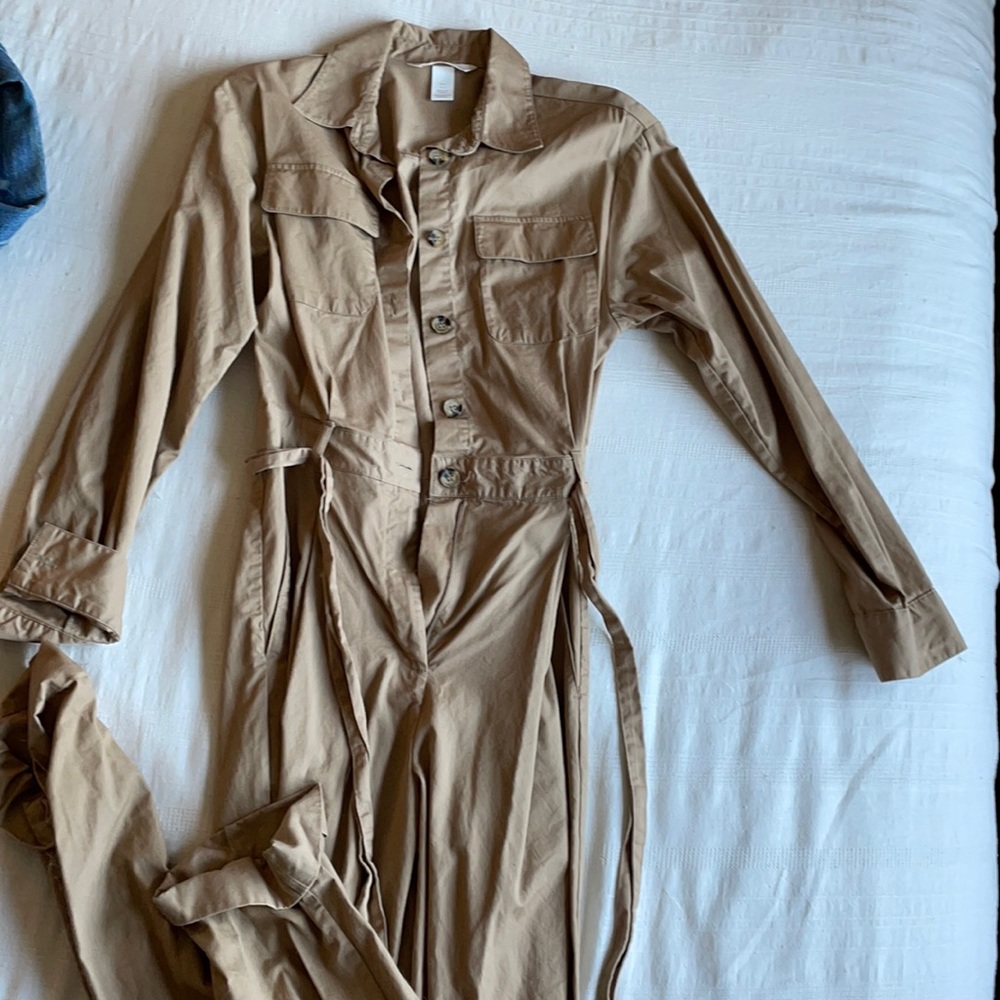 Tan long sleeve jumpsuit from H&M